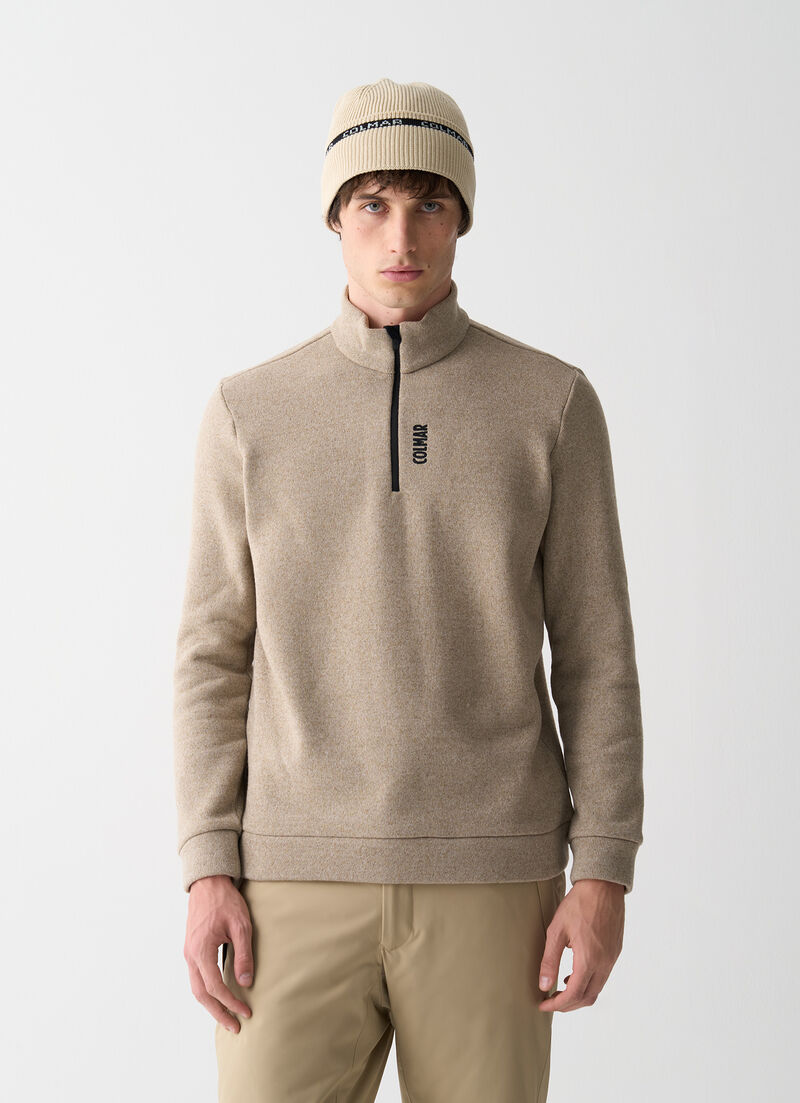 Half-zip wool ski fleece