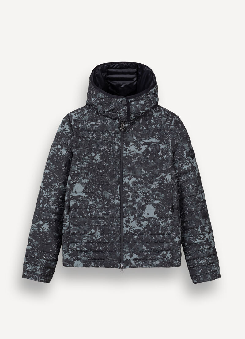 Pixelated camouflage down jacket