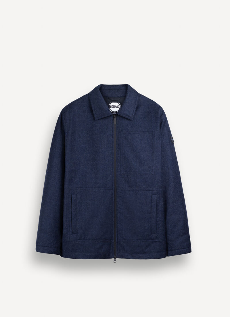 Lightweight wadded shirt jacket.