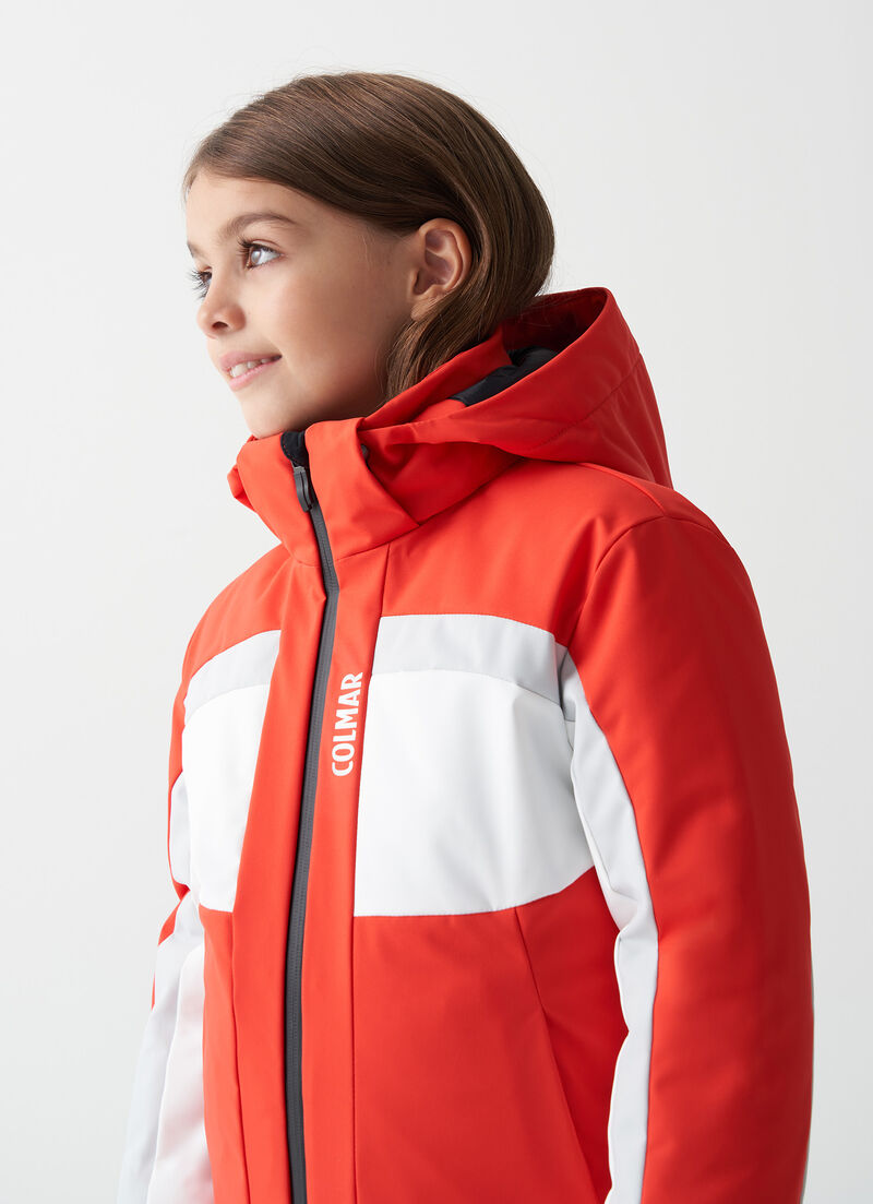Girl's colour-block ski jacket