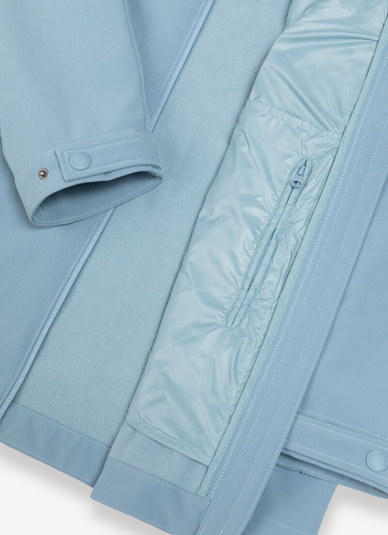 Long waterproof autumn-weight softshell jacket