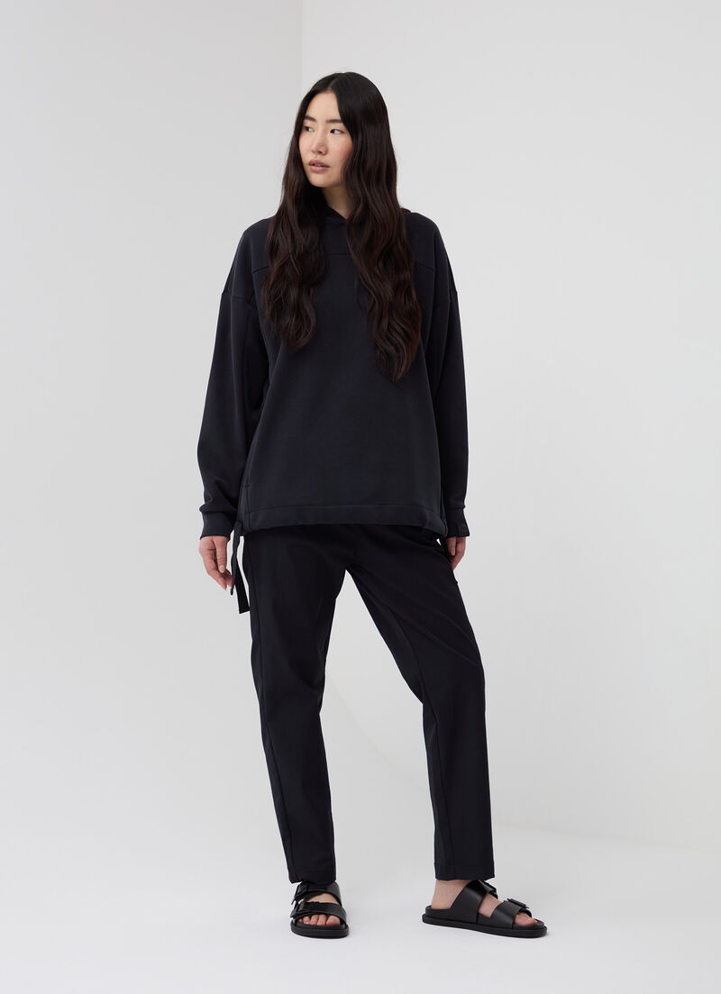 Hooded sweatshirt with drawstring hood