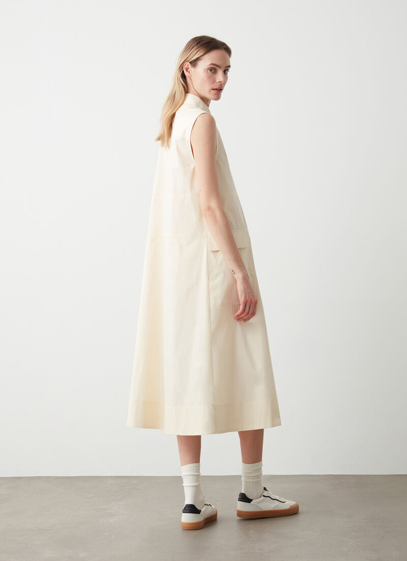 Sleeveless poplin dress