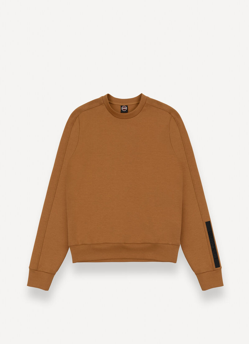 Round-neck sweatshirt with logo tape
