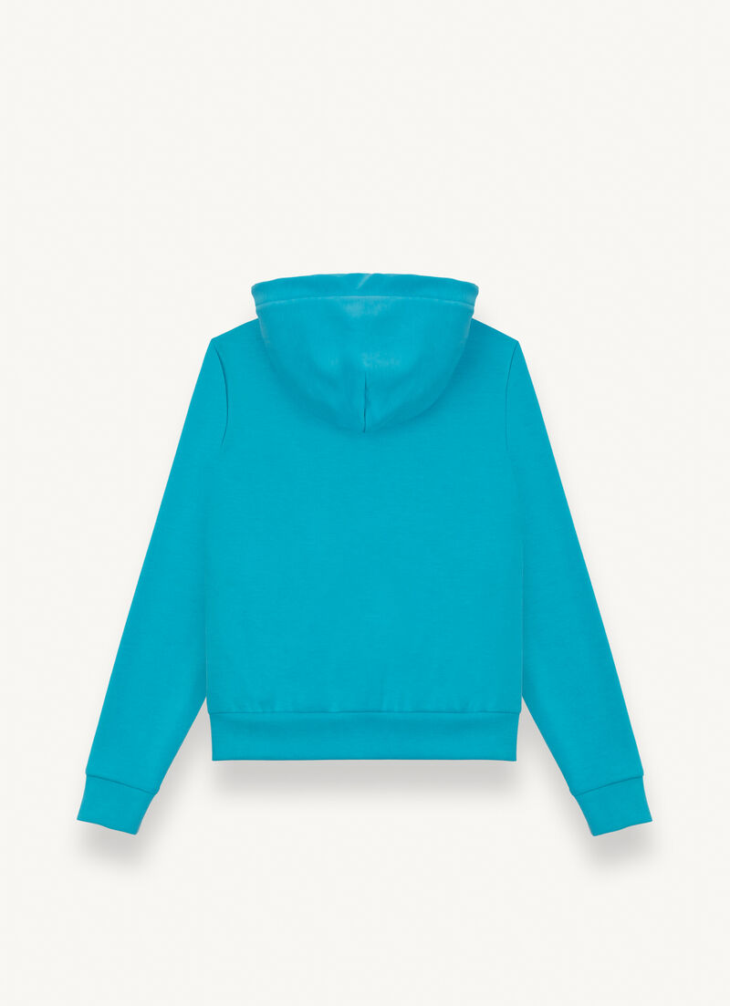 Full-zip sweatshirt with glittery logo print