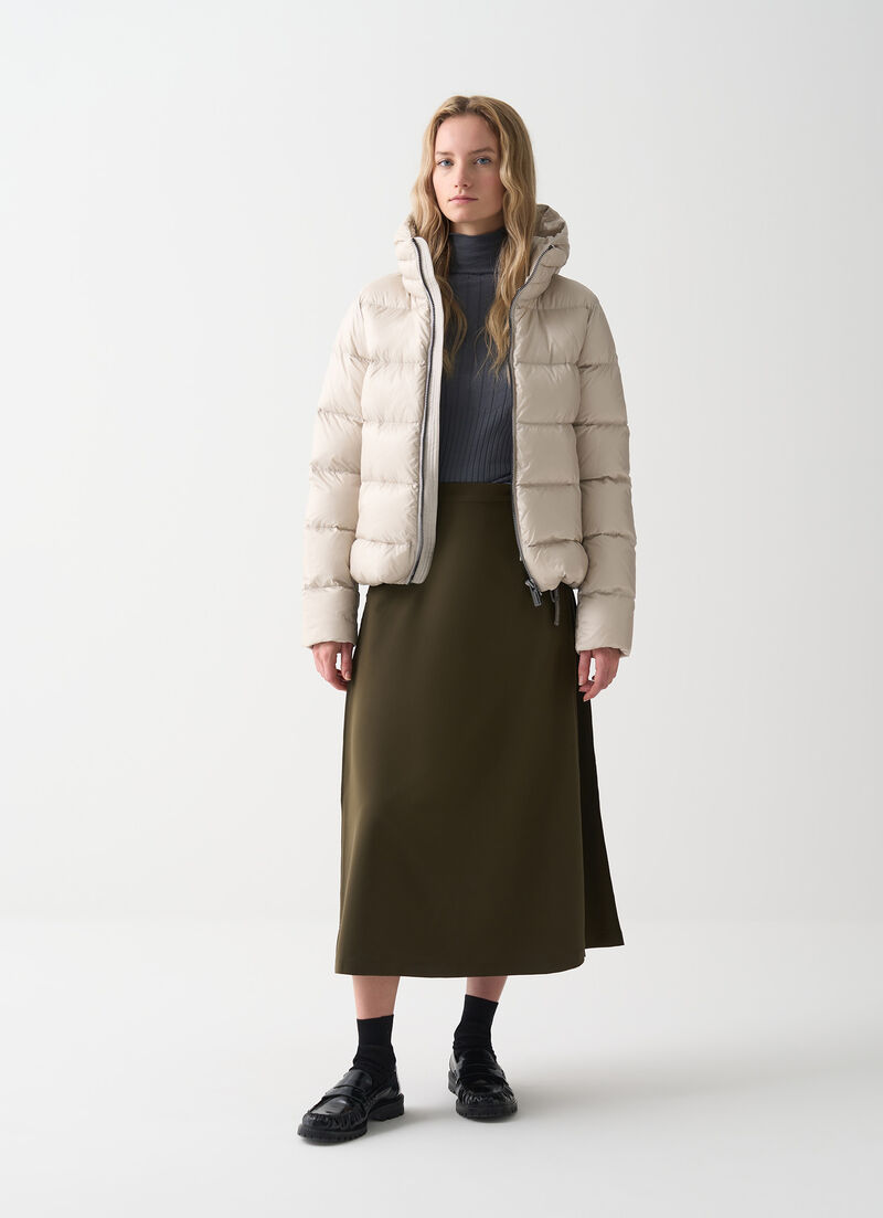 Down jacket with detachable hood