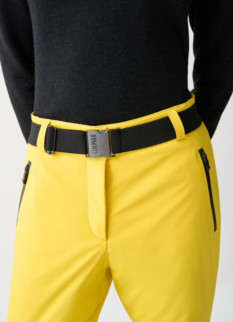 Padded ski pants with belt