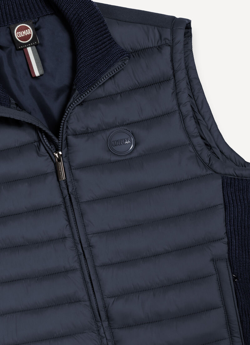 Vest with rib-knit inserts