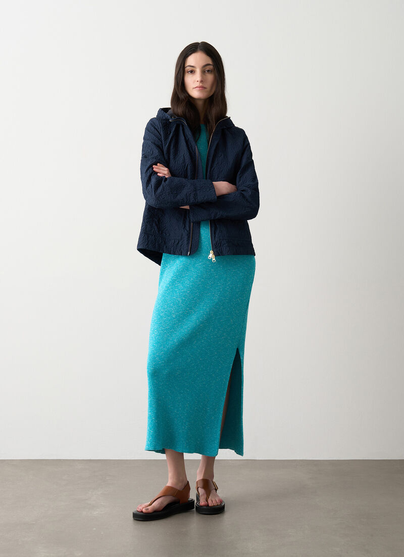 Embossed hooded jacket