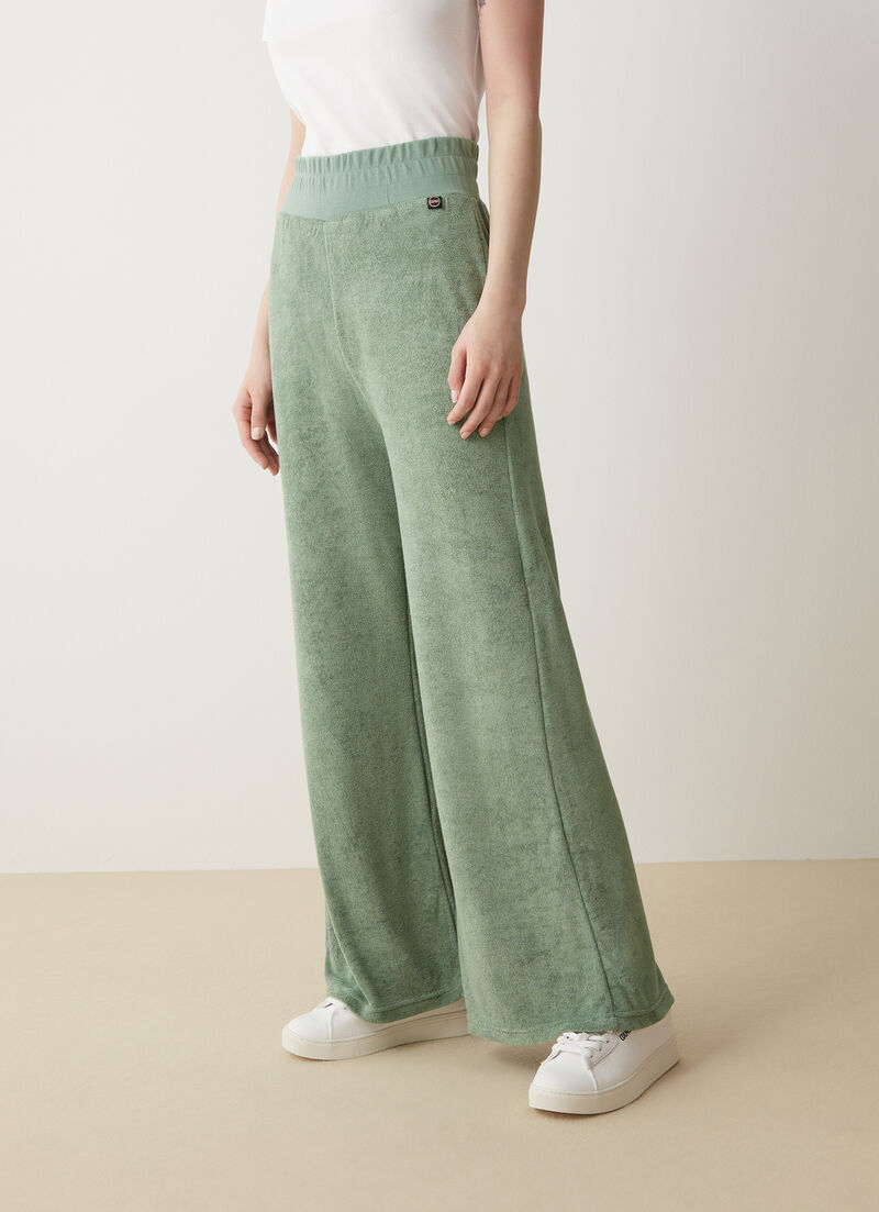 Chenille palazzo trousers