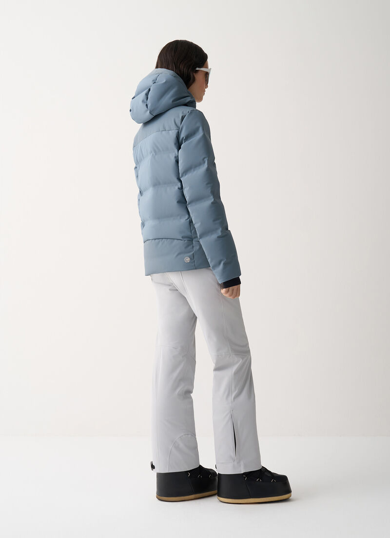 Channel padded ski jacket with neck warmer