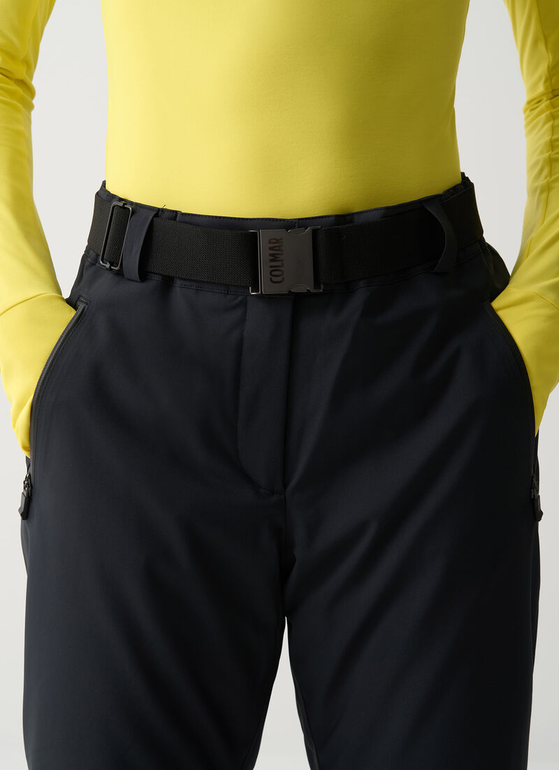 Padded ski pants with belt