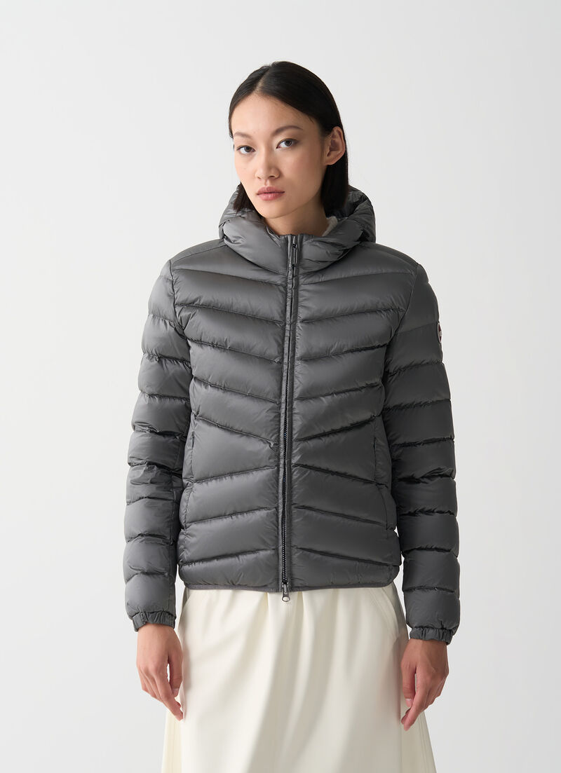 Quilted down jacket with hood