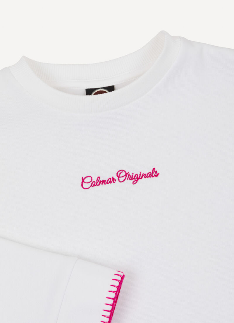 Crew-neck sweatshirt with embroidery