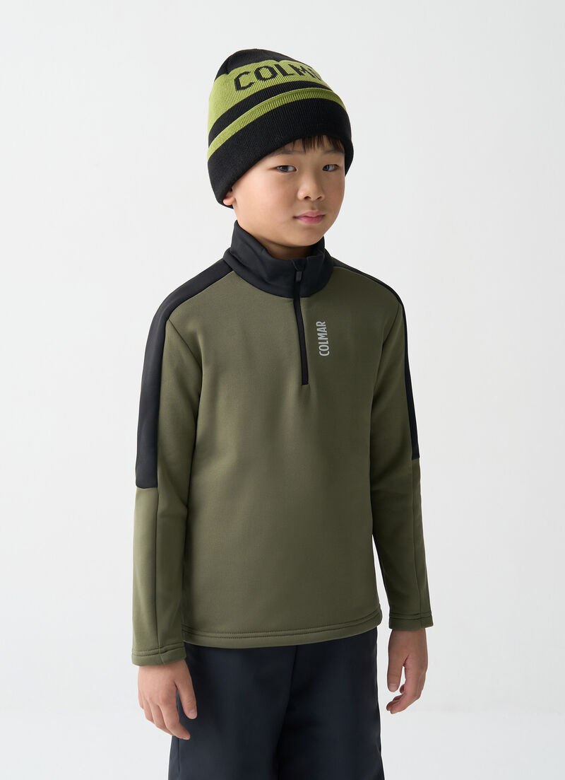 Boy's two-tone half-zip ski fleece