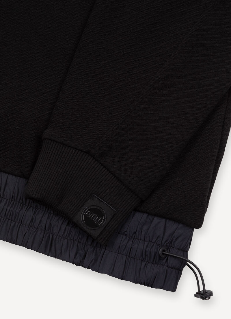 Sweatshirt with nylon inserts