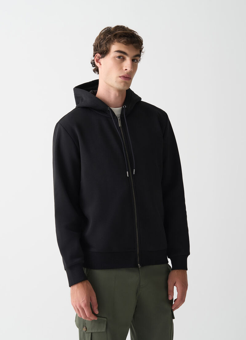 Full zip cotton sweatshirt