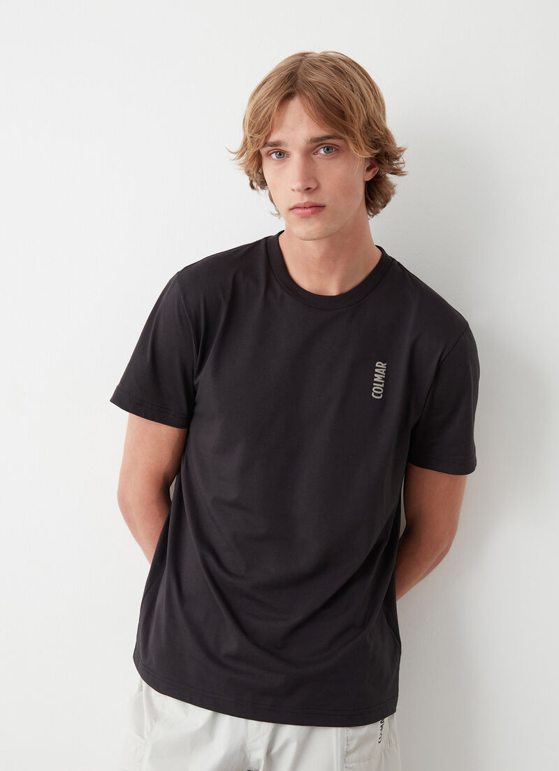 Crew-neck cotton-blend T-shirt
