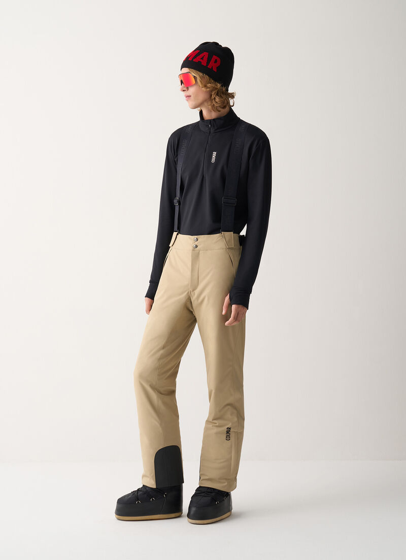 Padded 4Way fabric ski salopettes