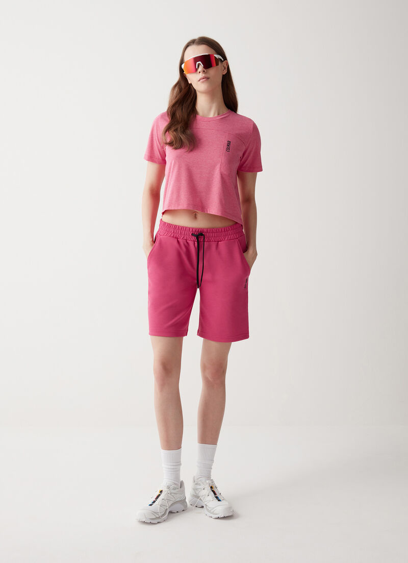 Cropped round-neck T-shirt