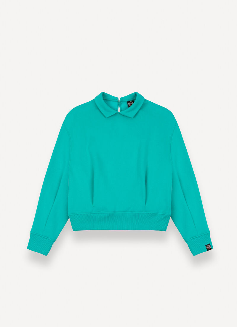 Sweatshirt with collar and darts