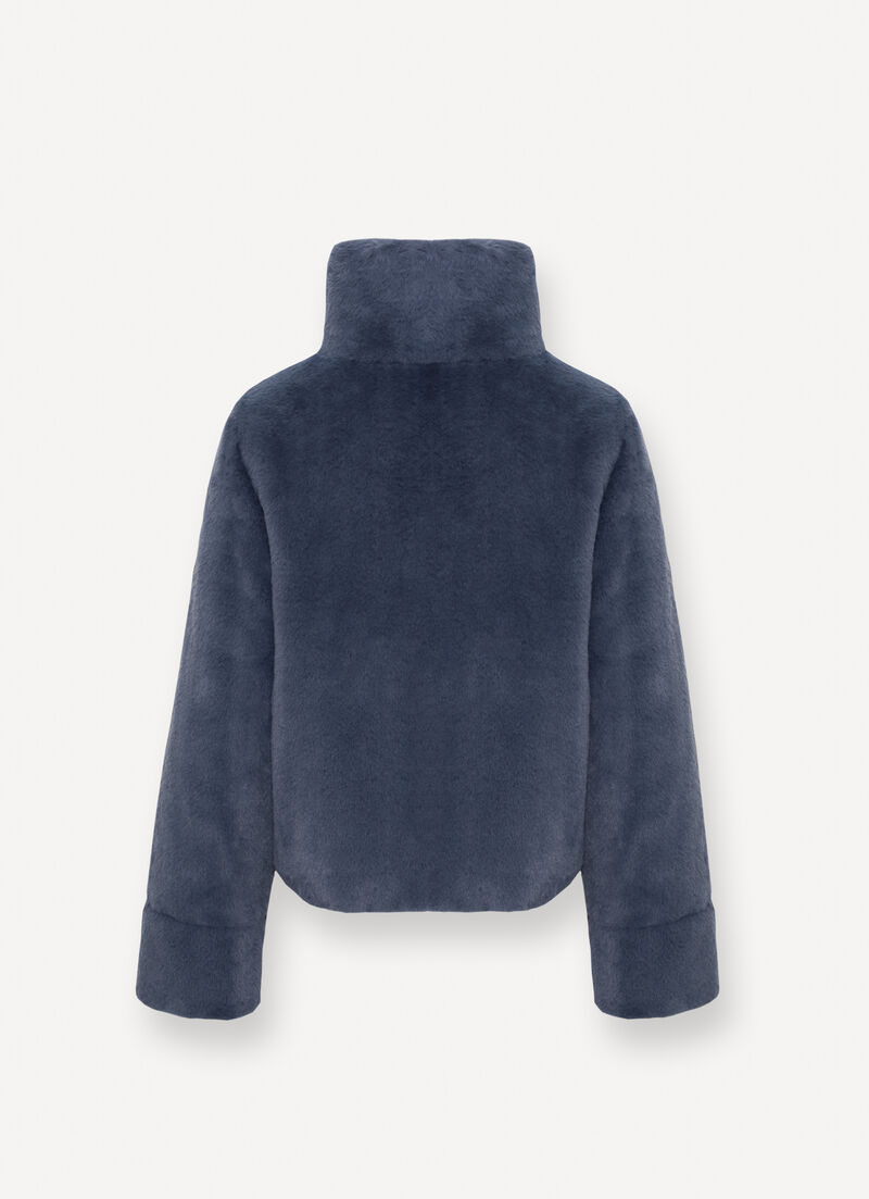 Reversible faux fur down jacket