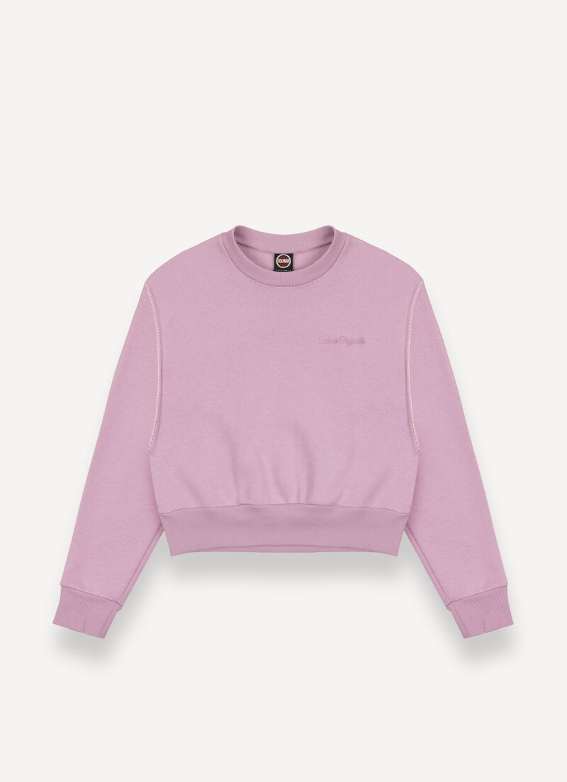 Cropped sweatshirt with embroidery