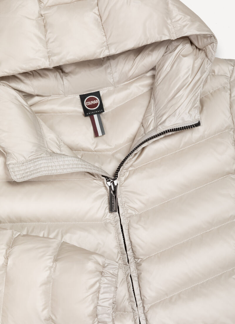 Quilted down jacket with hood