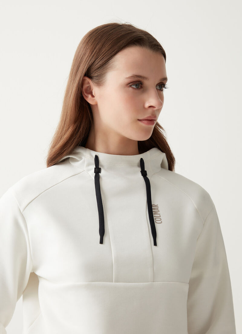 Cropped stretch hoodie