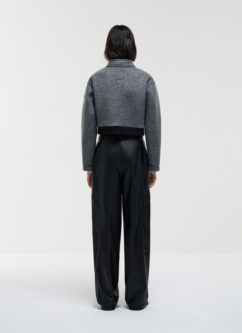 Cropped scuba bomber jacket