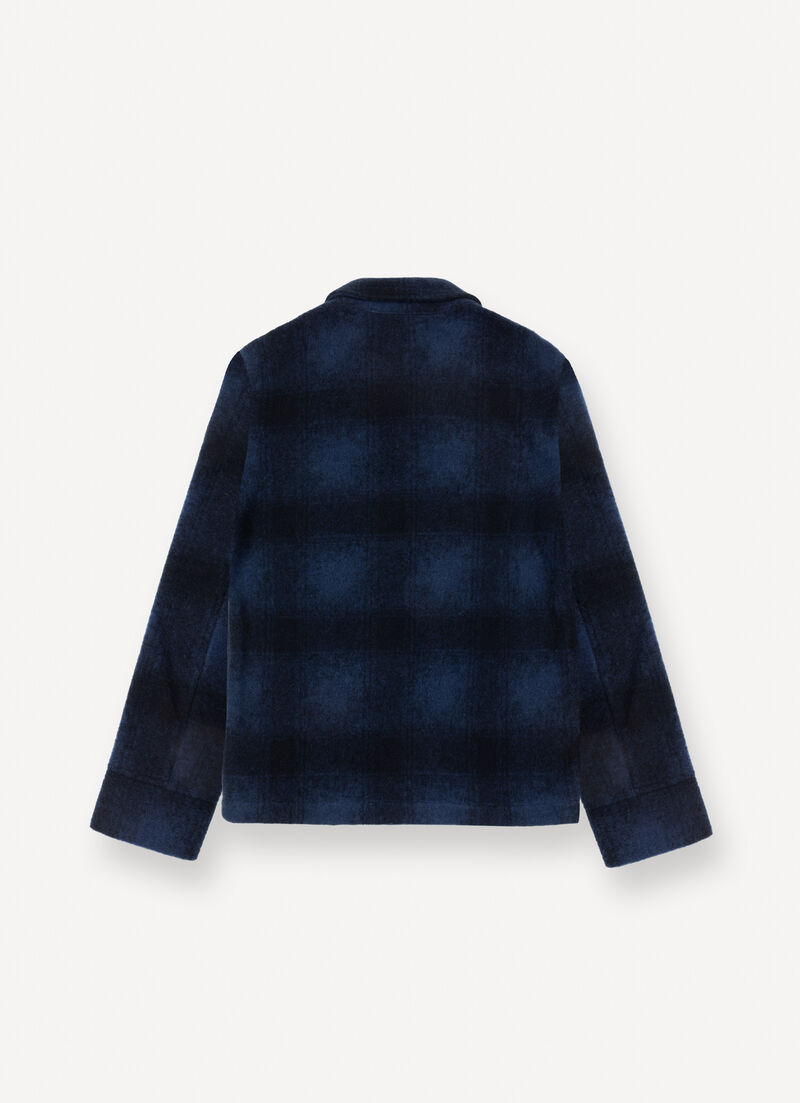 Chequered shacket with zip