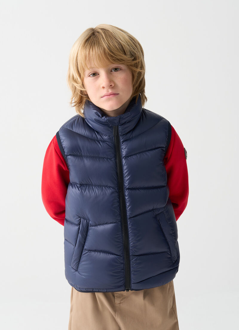 Wave pattern down gilet