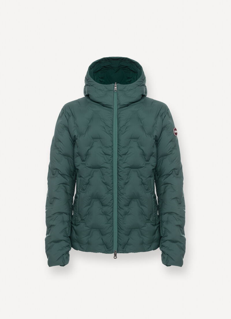 Reversible down jacket with seamless interior