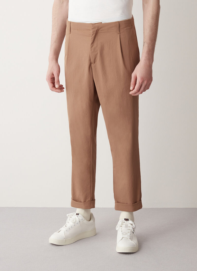 Stretch technical fabric trousers