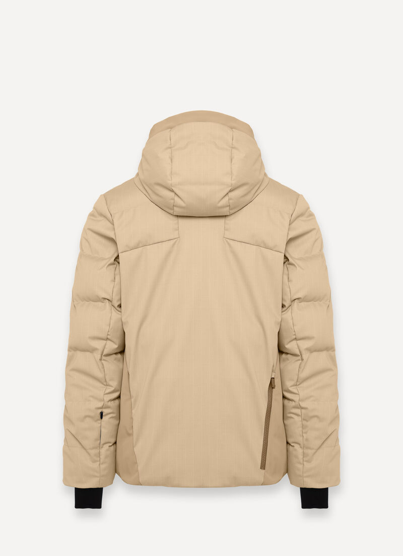 Pinstripe ski jacket with neck warmer