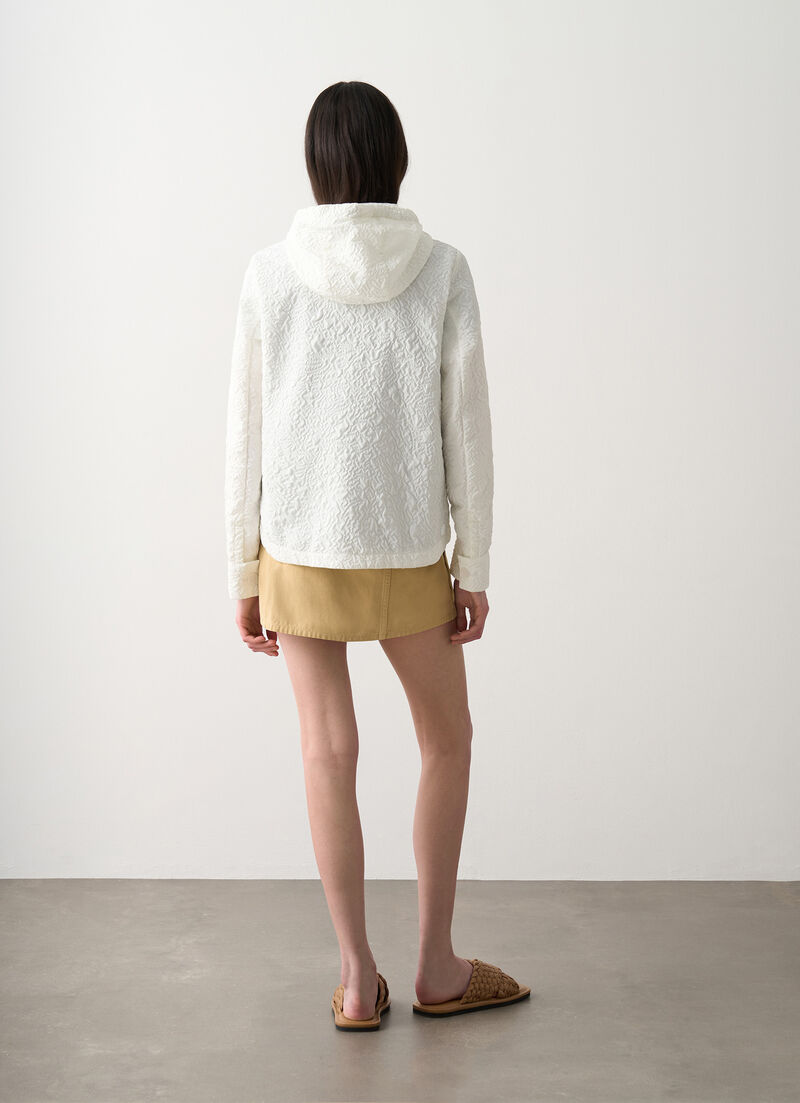 Embossed hooded jacket