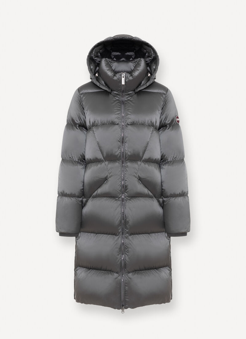 Long down jacket with side slits