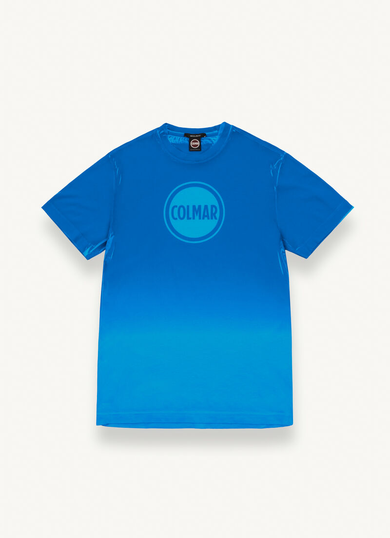 Faded effect printed cotton T-shirt