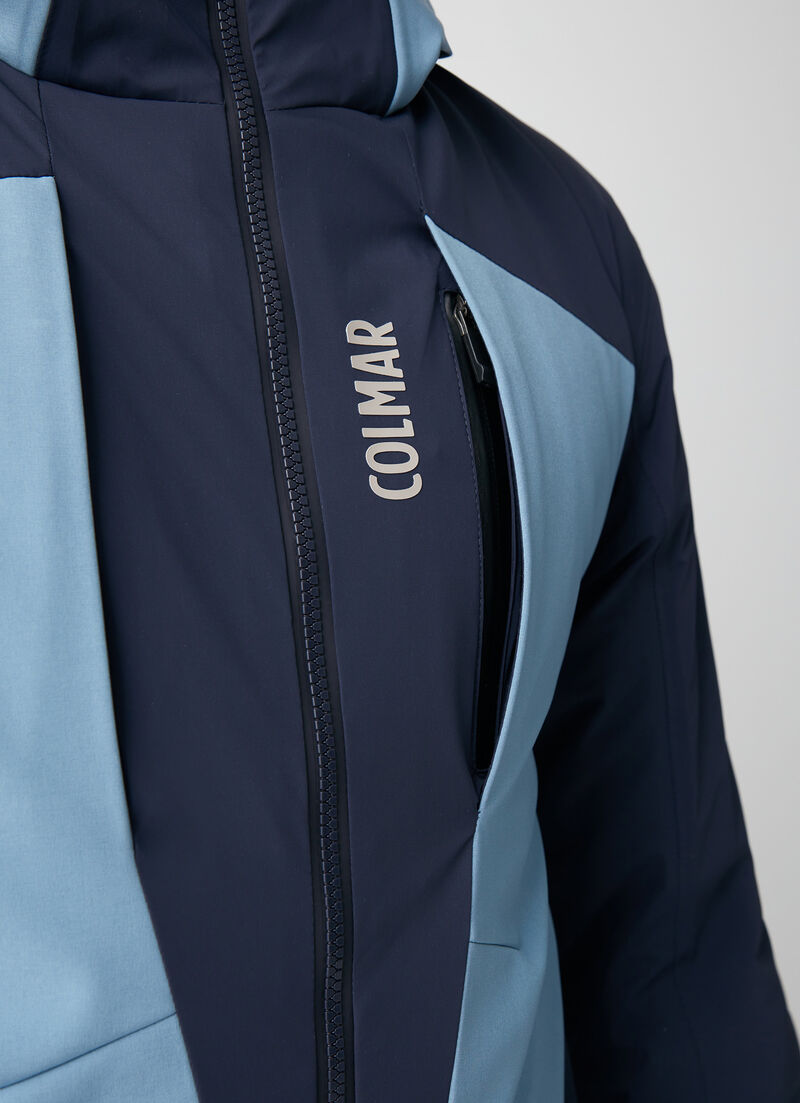 Stretch ski jacket with back pocket