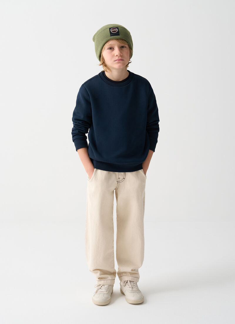 Cotton crew-neck sweatshirt