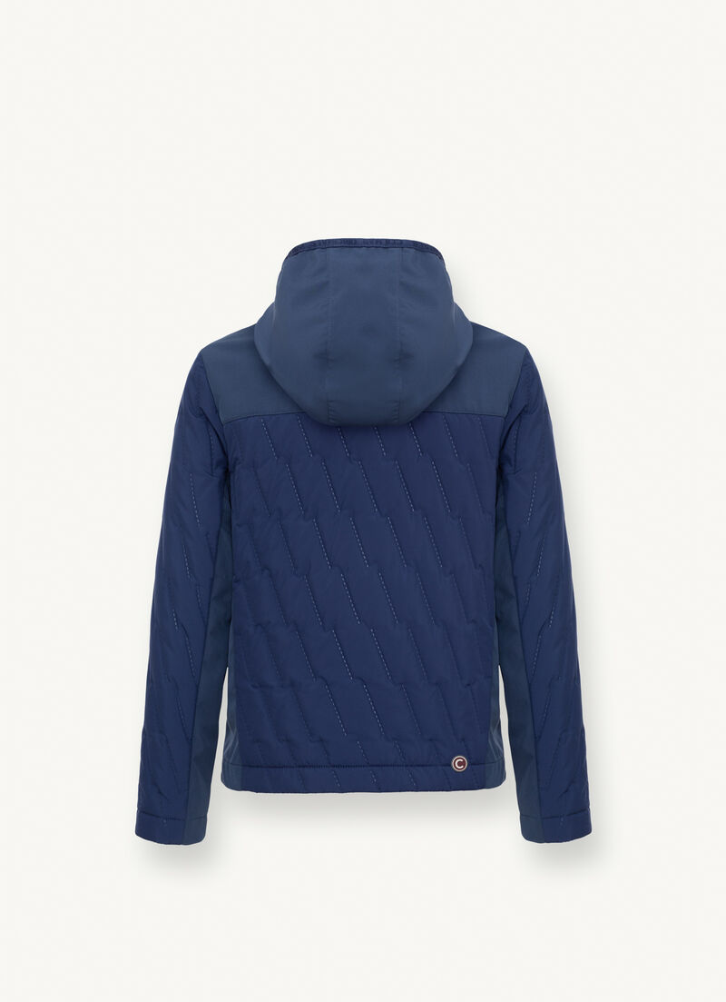 Hooded jacket with ultrasonic seams