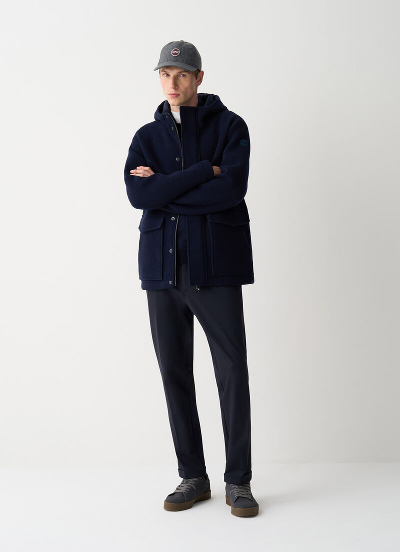 Pique coat with hood