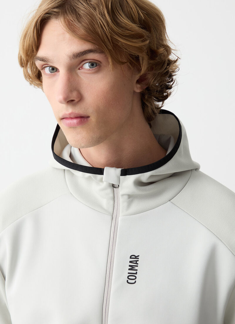 Full-zip stretch hoodie
