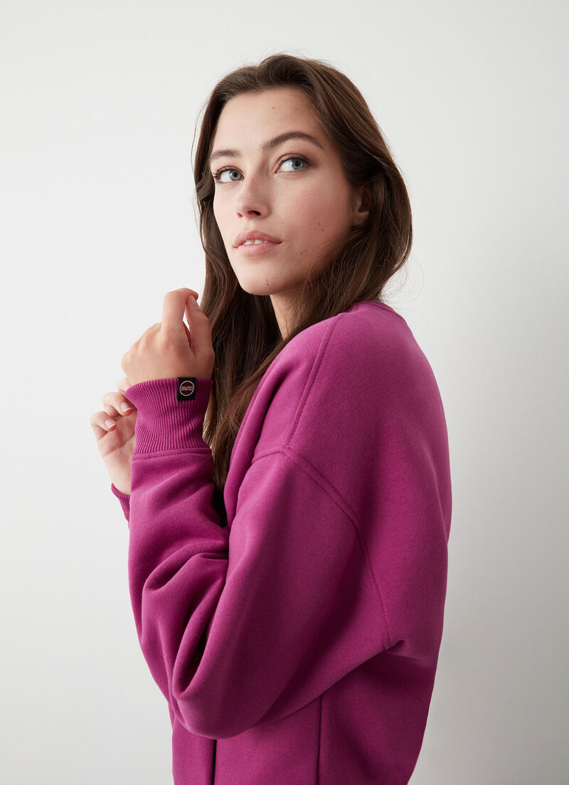 Crew-neck sweatshirt with darts