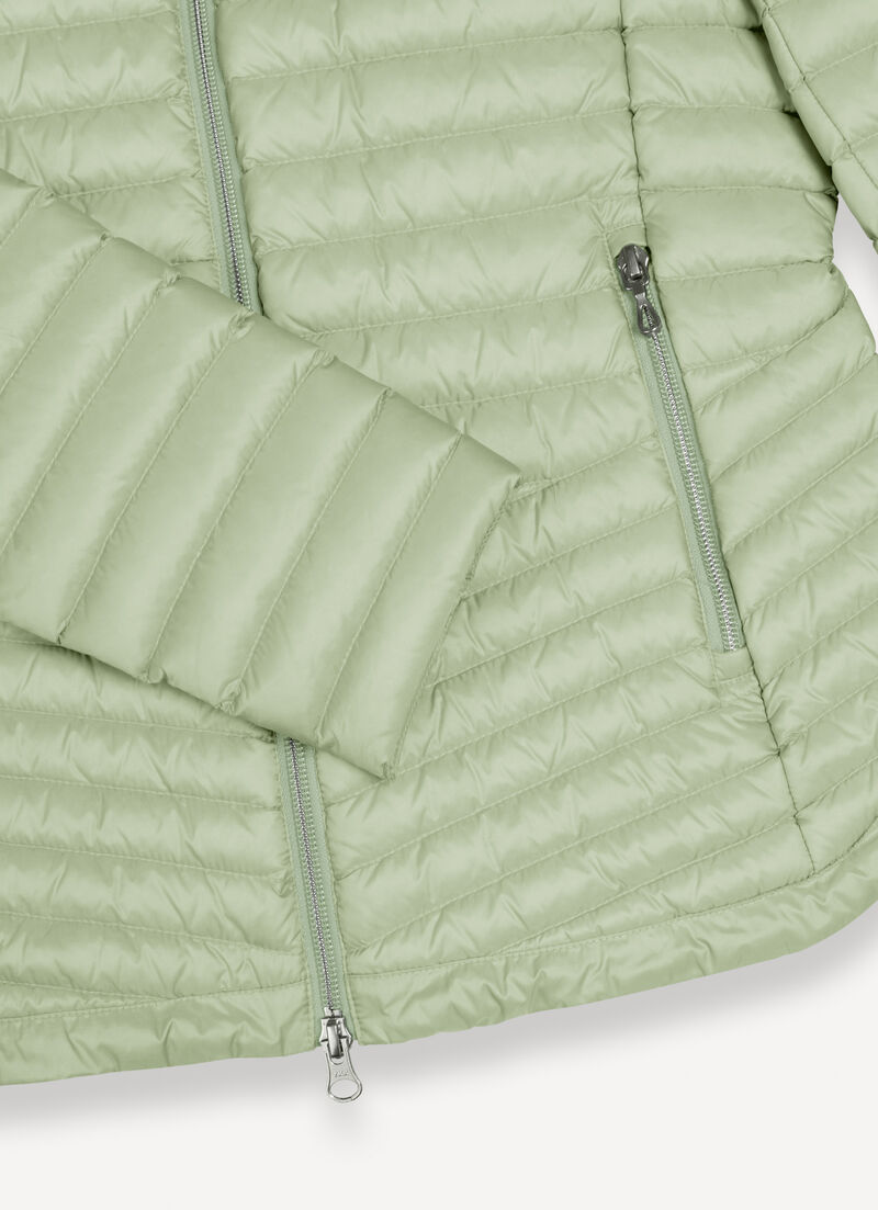 Rounded hem down jacket