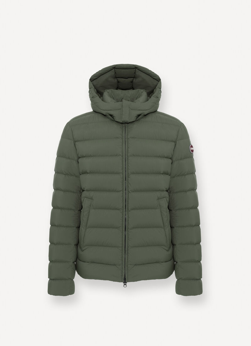 Down jacket with detachable hood