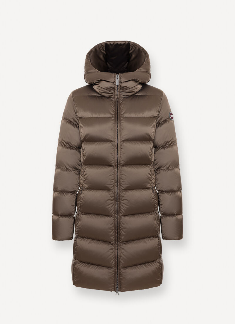 Long down jacket with hood
