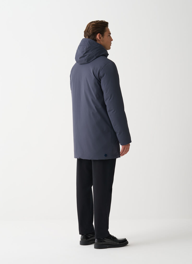 Long reversible waterproof down jacket