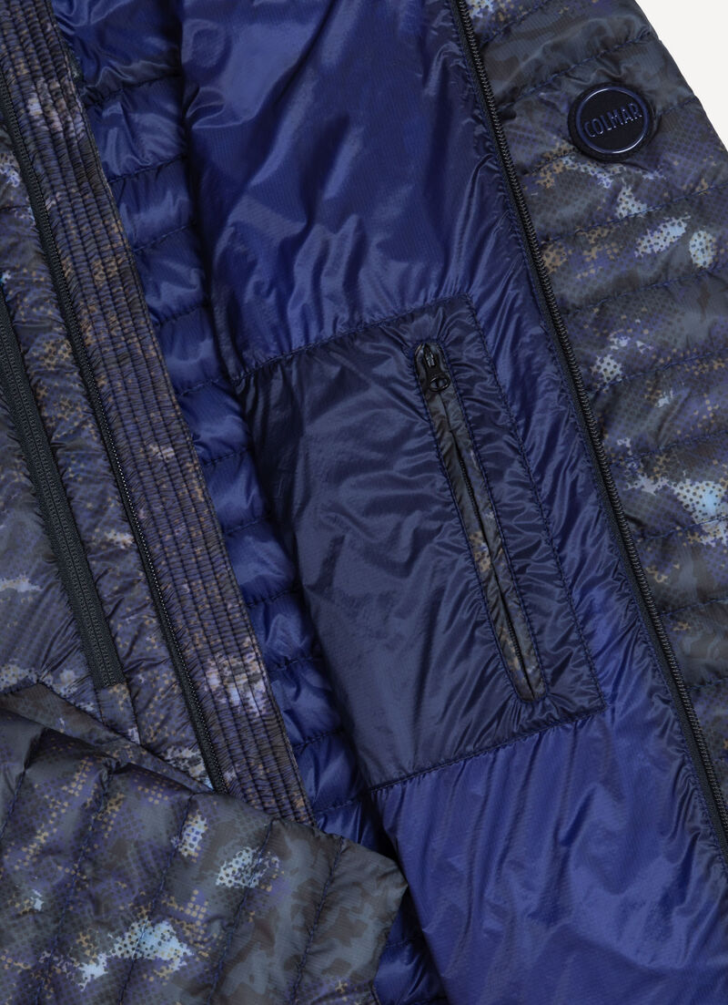 Pixelated camouflage down jacket