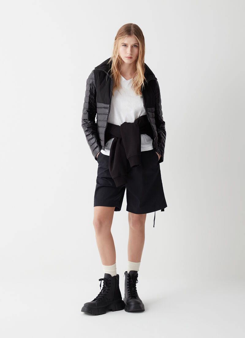 Solid-colour recycled fabric jacket